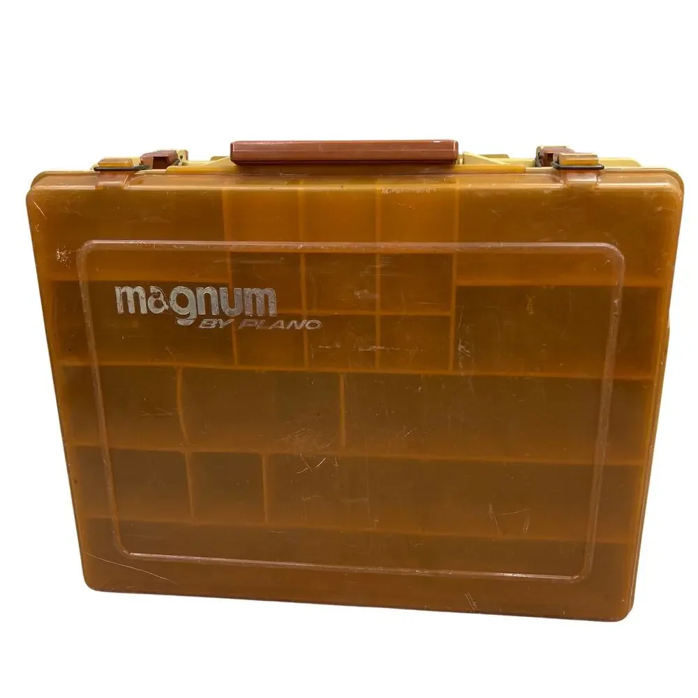 Magnum by Plano Fishing Tackle Box Double Sided Divided Organizer Orange